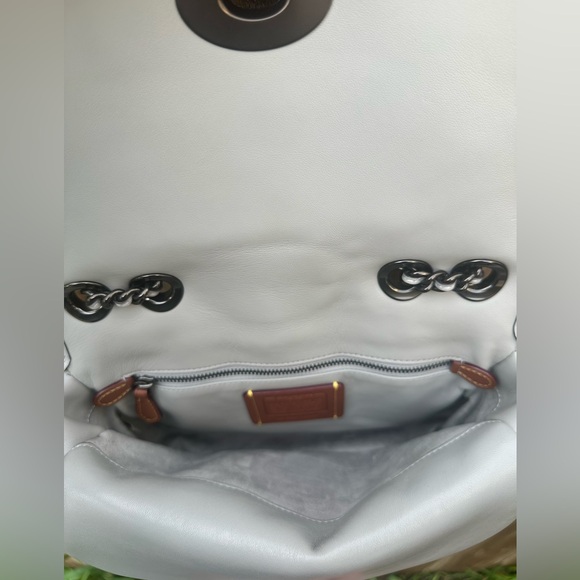 Coach Gray Quilted Shoulder Bag with Chain-Link Strap - Picture 5 of 7